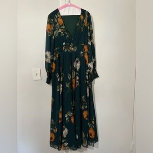 Baltic Born 1XL Emerald Green floral Maxi dress
